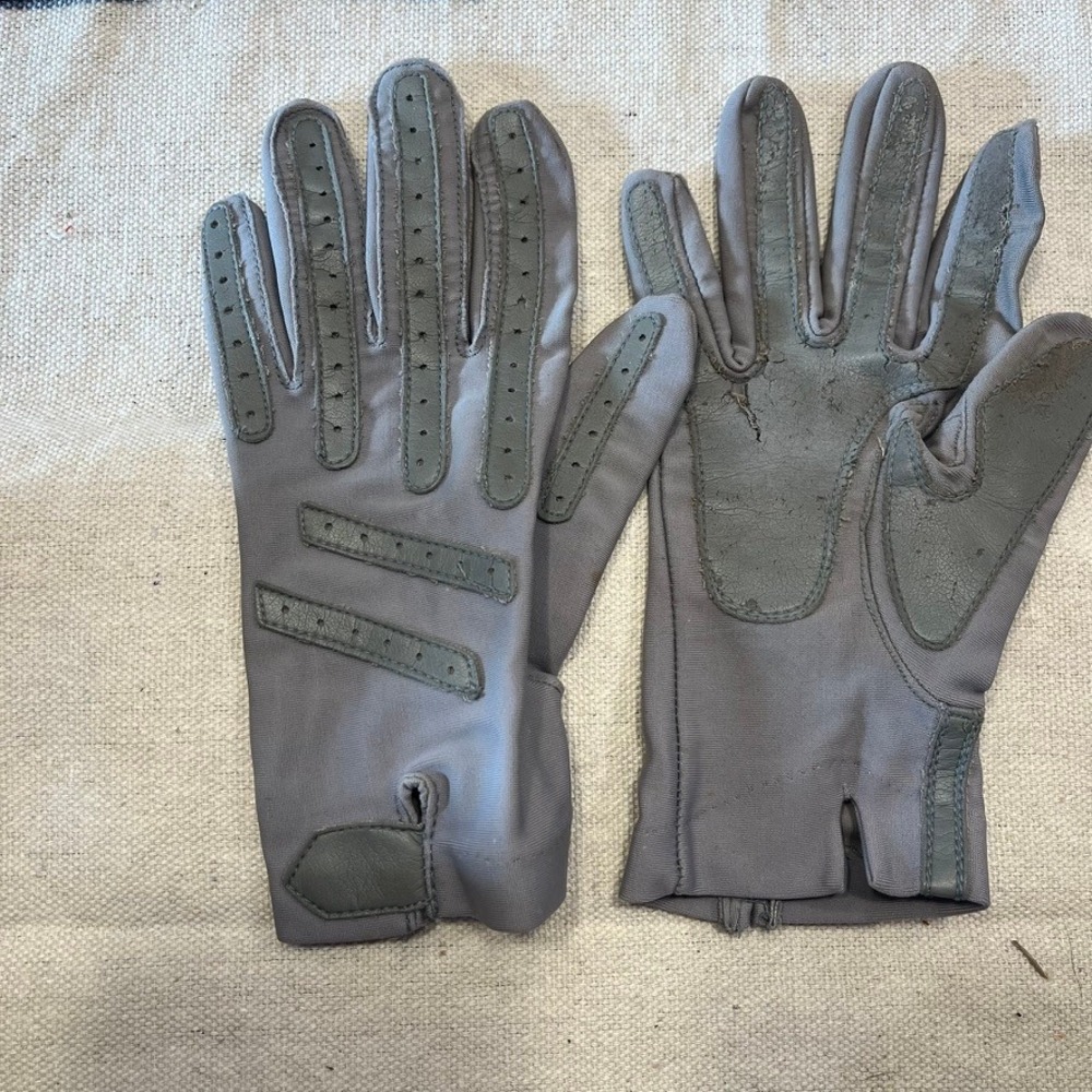 Vintage Isotoner &Hanes Driving Gloves Bundle Spandex Leather Navy Brown Grey OS - Picture 4 of 7